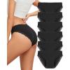 imageFINETOO Cotton Underwear for Women Sexy Cheeky Lace Bikini Panties Soft Breathable Womens Underwear 6 Pack6b