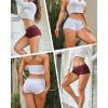 imageFINETOO Cotton Underwear for Women Boy Shorts Lace Boxer Briefs Soft Full Coverage Womens Panties 5 Pack SXXLPink
