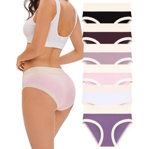 imageFINETOO Womens Cotton Underwear High Waisted Soft Stretch Cheeky Briefs Full Coverage Ladies Bikini Panties 6 Pack6AXL