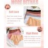 imageFINETOO 6 Pack Cotton Underwear for Women Cute Bikini Panties Sexy Lace Waist Briefs Soft Breathable Womens Cheeky SXXLBlackkhakilight Khakiredgreypink