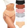 imageFINETOO 6 Pack Cotton Underwear for Women Cute Bikini Panties Sexy Lace Waist Briefs Soft Breathable Womens Cheeky SXXLBlackwhiteskin Tonepinkgraybrick Yellow