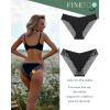 imageFINETOO Underwear for Women Lace Sexy Hipster V Cut No Show Bikini Panties Seamless Cheeky 5 Pack SXL