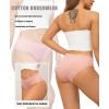 imageFINETOO Womens Underwear Cotton Bikini Underwear for Women Lace Wasit Hipster Panties Soft Breathable Briefs 6 PackA 6 Pack Black1 White1 Pink1 Purple1 Grey1 Khaki1