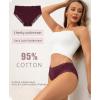 imageFINETOO Womens Underwear Cotton Bikini Underwear for Women Lace Wasit Hipster Panties Soft Breathable Briefs 6 PackA 6 Pack Black1 White1 Pink1 Purple1 Grey1 Khaki1