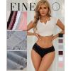 imageFINETOO Womens Underwear Cotton Bikini Underwear for Women Lace Wasit Hipster Panties Soft Breathable Briefs 6 PackB 6 Pack Black6
