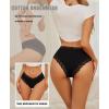 imageFINETOO Womens Underwear Cotton Bikini Underwear for Women Lace Wasit Hipster Panties Soft Breathable Briefs 6 PackB 6 Pack Black6