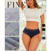 imageFINETOO Womens Underwear Cotton Bikini Underwear for Women Lace Wasit Hipster Panties Soft Breathable Briefs 6 PackC 6 Pack Black2 White1 Blue1 Grey1 Nude1