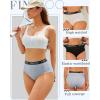imageFINETOO Womens Cotton Underwear High Waisted Briefs for Women with Elastic Waistband Full Coverage Ladies Panties 5 Pack5packblack1 White1 Grey1 Purple1 Brick Yellow1