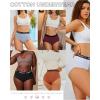imageFINETOO Womens Cotton Underwear High Waisted Briefs for Women with Elastic Waistband Full Coverage Ladies Panties 5 Pack5packblack1 White1 Grey1 Purple1 Brick Yellow1