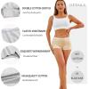 imageFINETOO Womens Cotton Boy Shorts Underwear Full Coverage Soft Boxer Briefs Panties for Lady Girls 6 PackBlackgrape Purpleash Graywhitepinkbeige