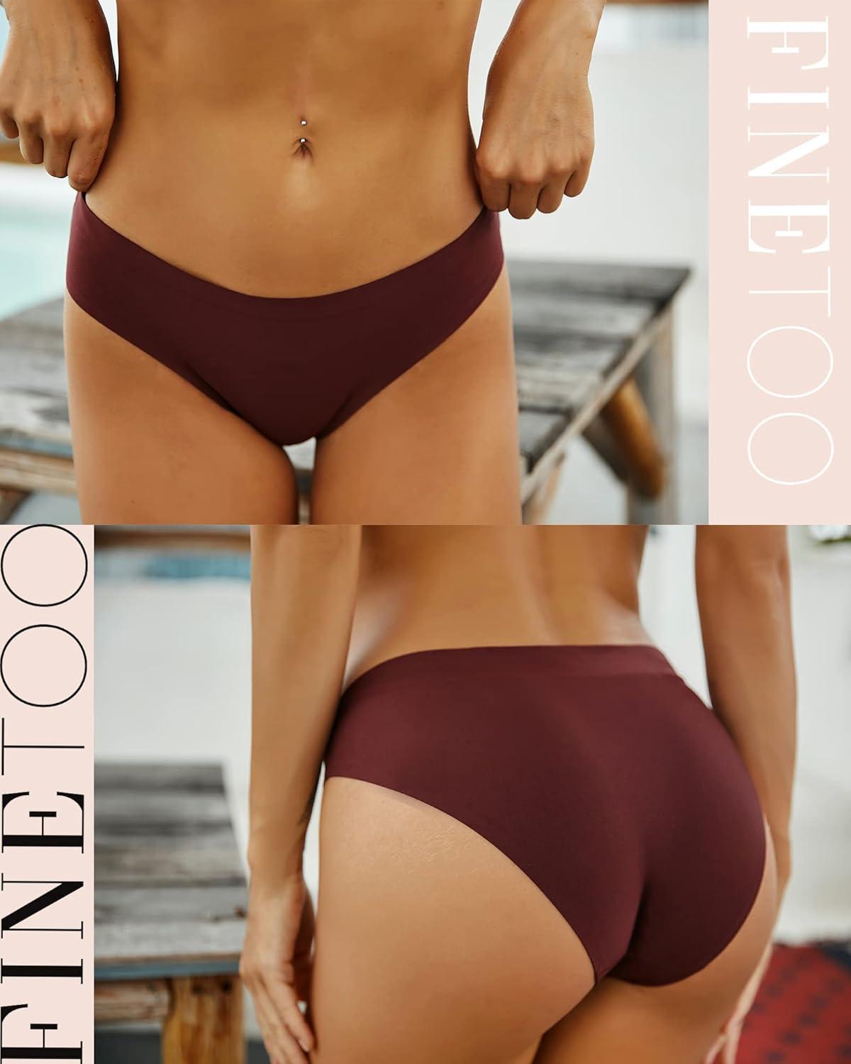 imageFINETOO 12Pack Womens Seamless Underwear No Show Cheeky Panties Invisibles Briefs Soft Stretch Bikini Hipster XSXLColor I