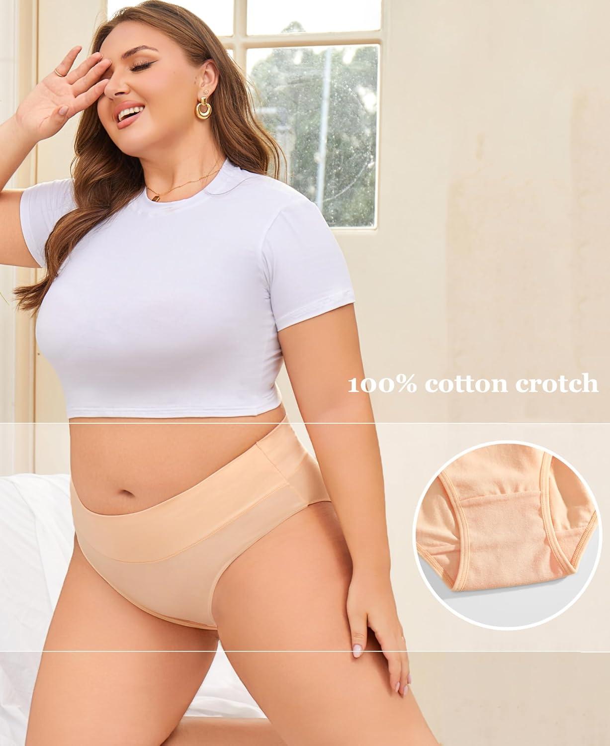 imageFINETOO Womens Underwear Mid Rise Cotton Panties Soft Stretch Ladies Briefs Comfortable Underwear women Pack 5A Packs