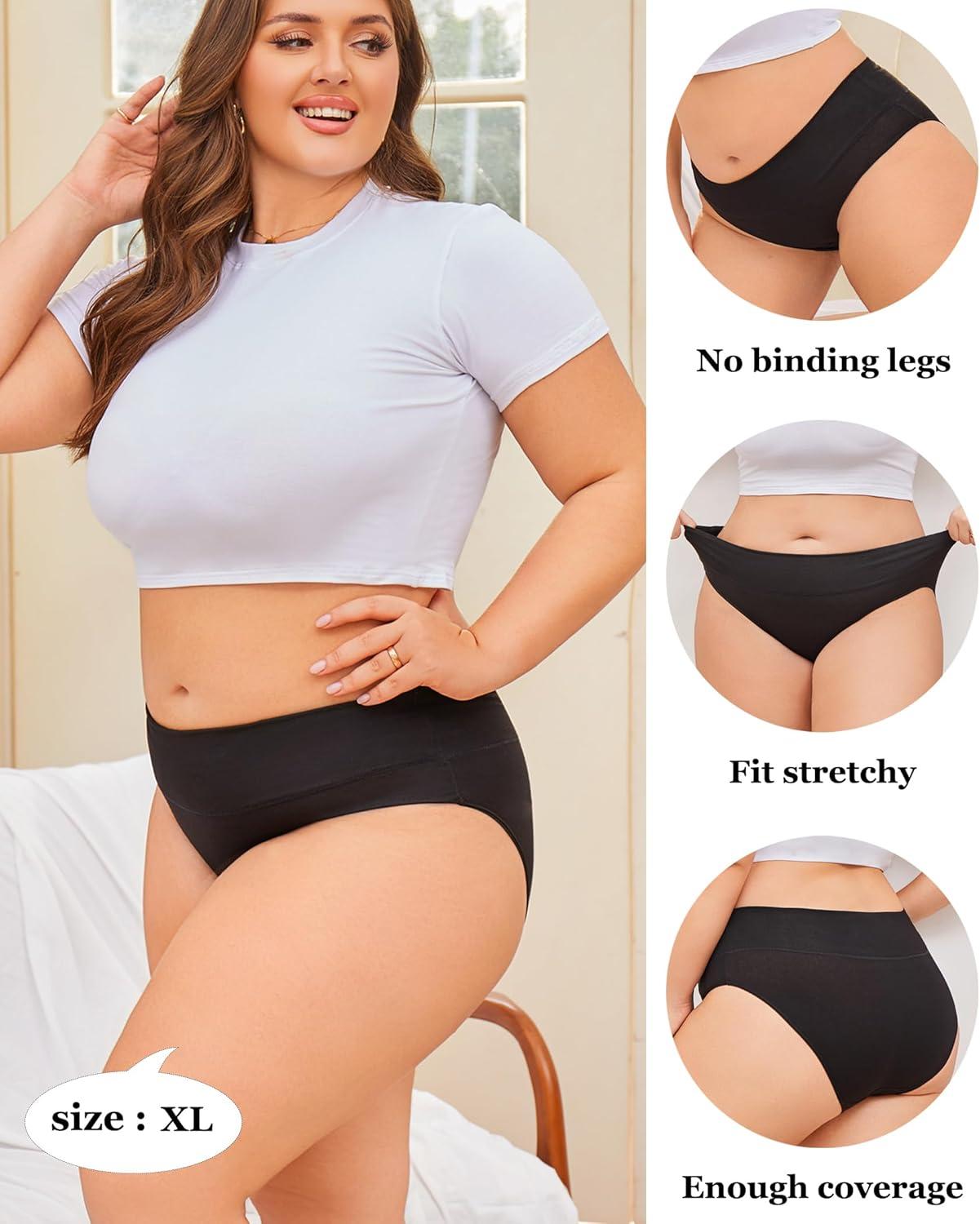 imageFINETOO Womens Underwear Mid Rise Cotton Panties Soft Stretch Ladies Briefs Comfortable Underwear women Pack 5B Packs