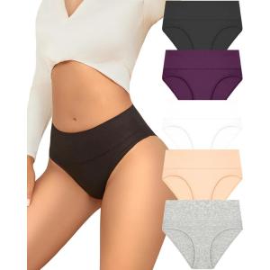 imageFINETOO Womens Underwear Mid Rise Cotton Panties Soft Stretch Ladies Briefs Comfortable Underwear women Pack 5A Packs