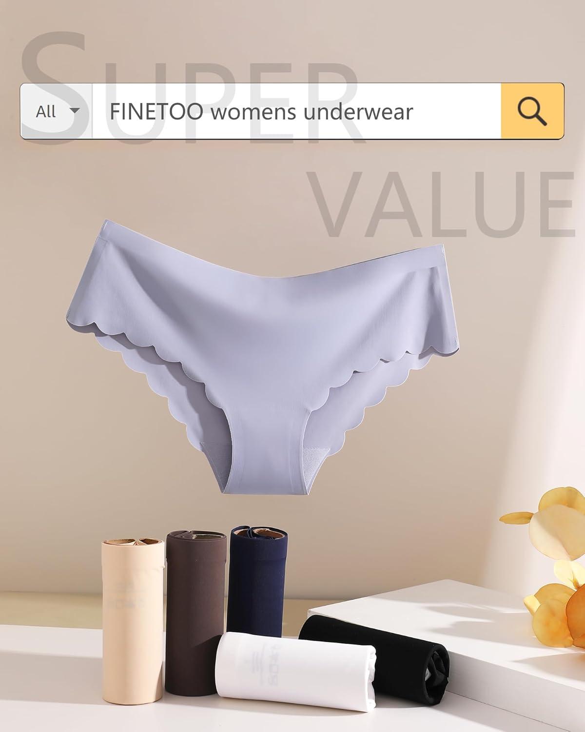 image6 pack Seamless Underwear for Women Sexy Low Rise Hipster Wave Edge No Show Bikini Panties Womens Cheeky SXLBlue