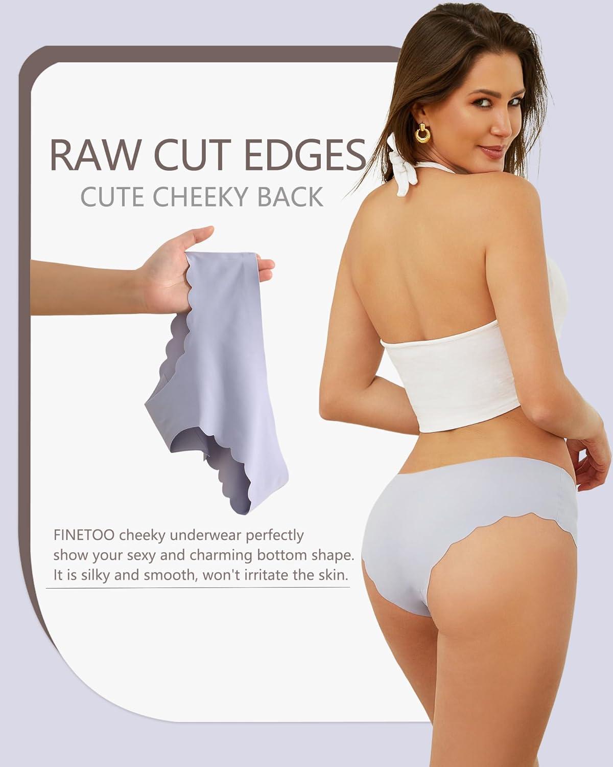 image6 pack Seamless Underwear for Women Sexy Low Rise Hipster Wave Edge No Show Bikini Panties Womens Cheeky SXLBlue