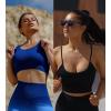 imageWorkout Sets for Women 4 Pieces Ribbed Crop Tank Shorts Active Gym Exercise High Waisted Sports Yoga Outfit SL