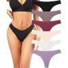 imageFINETOO 6 Pack Seamless Thongs for Women No Show Wavy Edge Side Womens Thong panties Ladies Underwear Sexy Only M Size