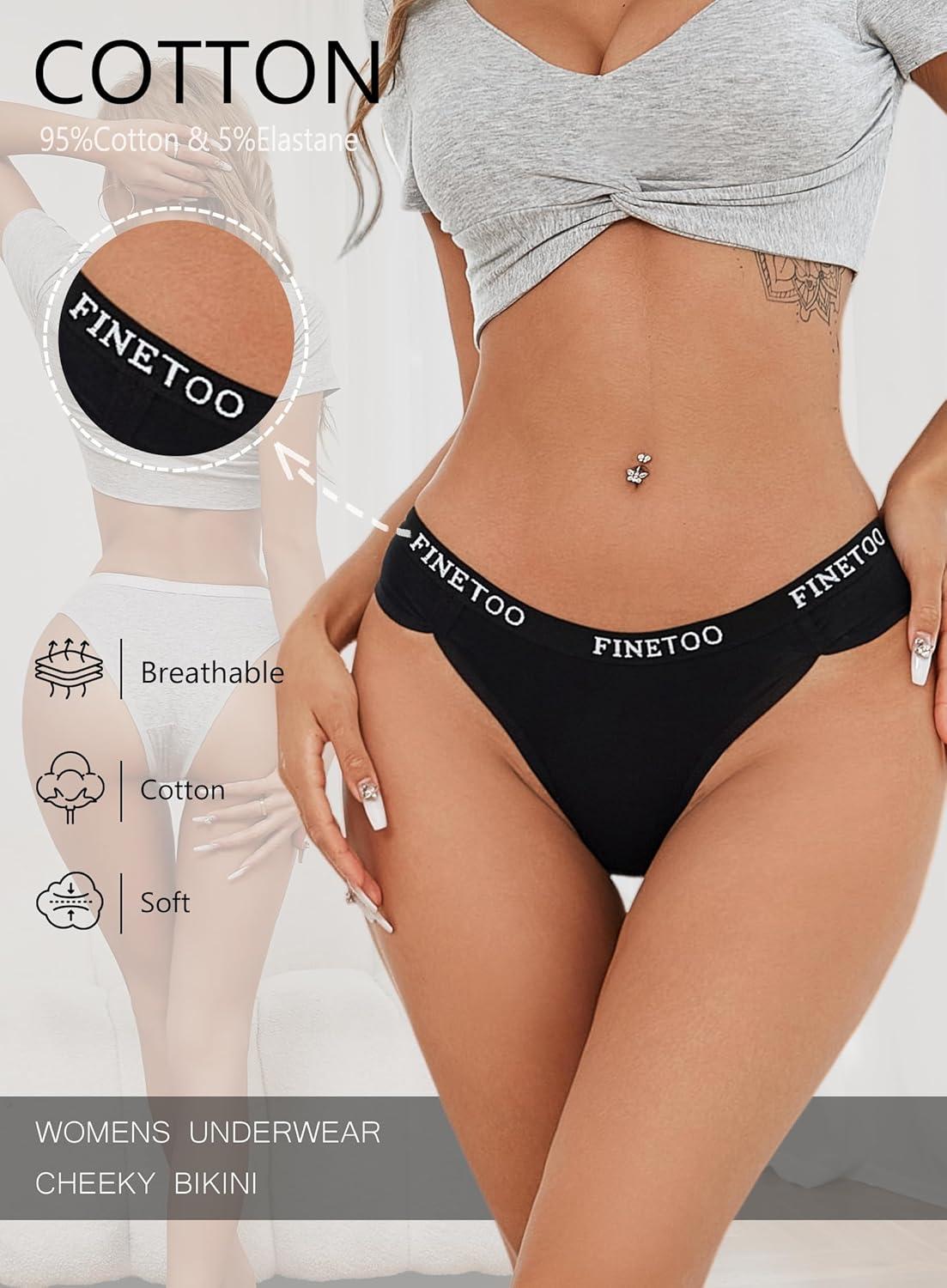 imageCotton Underwear for Women Cheeky Panties Sexy Hipster Bikini Underwear Elastic Waistband Stretch Briefs 5 PackEnude5 Pack