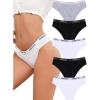 imageCotton Underwear for Women Cheeky Panties Sexy Hipster Bikini Underwear Elastic Waistband Stretch Briefs 5 PackDmulticolor5 Pack