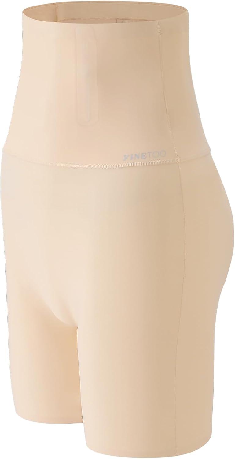imageFINETOO HighWaisted Shapewear for Women Tummy Control Boy Shorts Seamless NoShow PantiesBeige