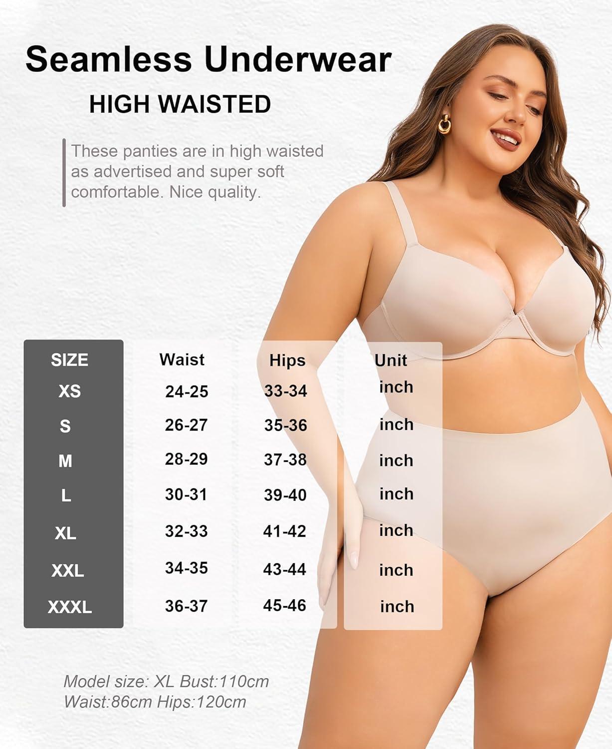 imageFINETOO Womens Underwear Seamless High Waisted Underwear for Women Silky No Show Briefs Breathable Panties for LadiesC 6pack