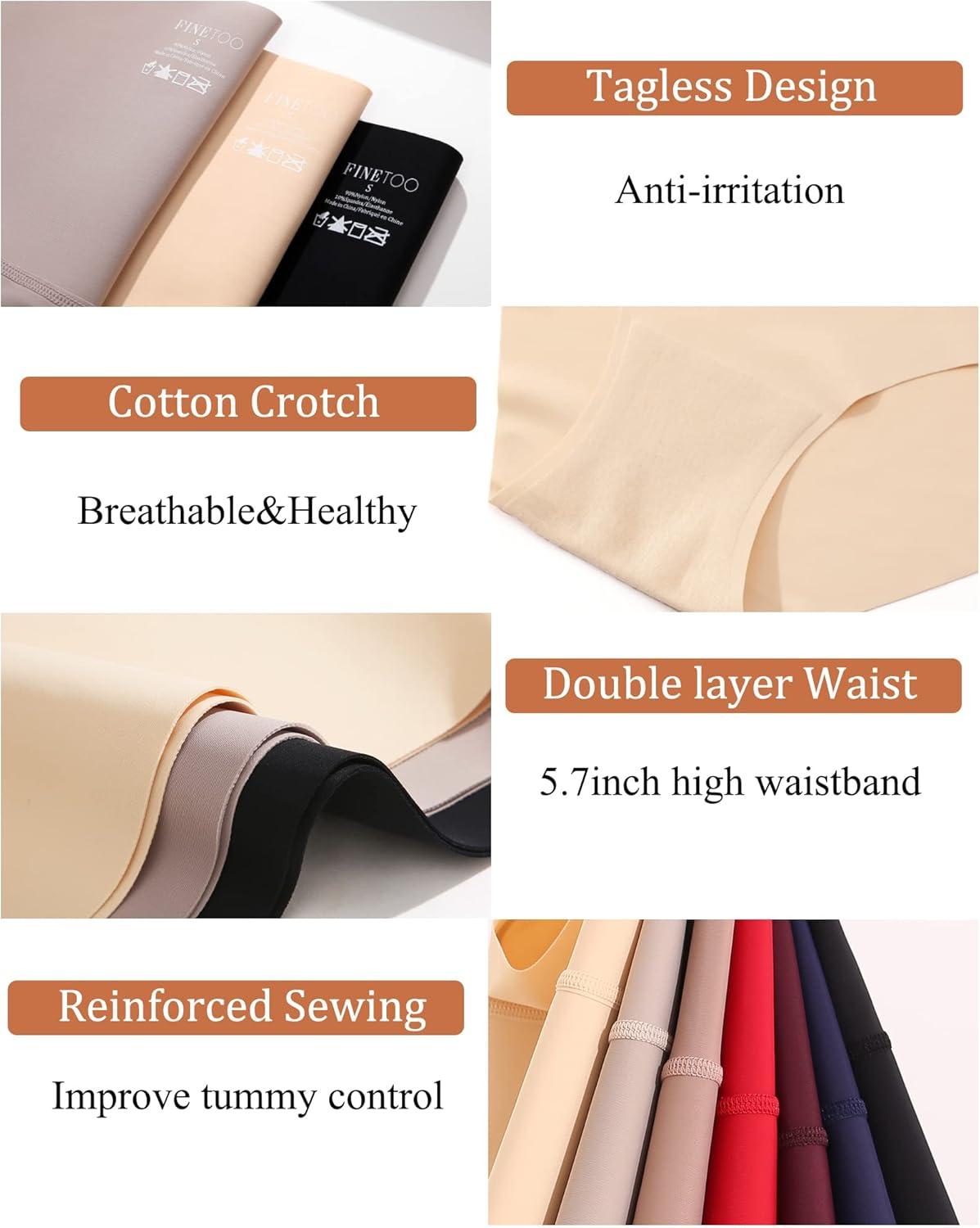 imageFINTETOO Light Tummy Control Underwear Women High Waisted Briefs Plus Size Shapewear Under Dress Ladies Panties SXXXLBlackblackblackblack