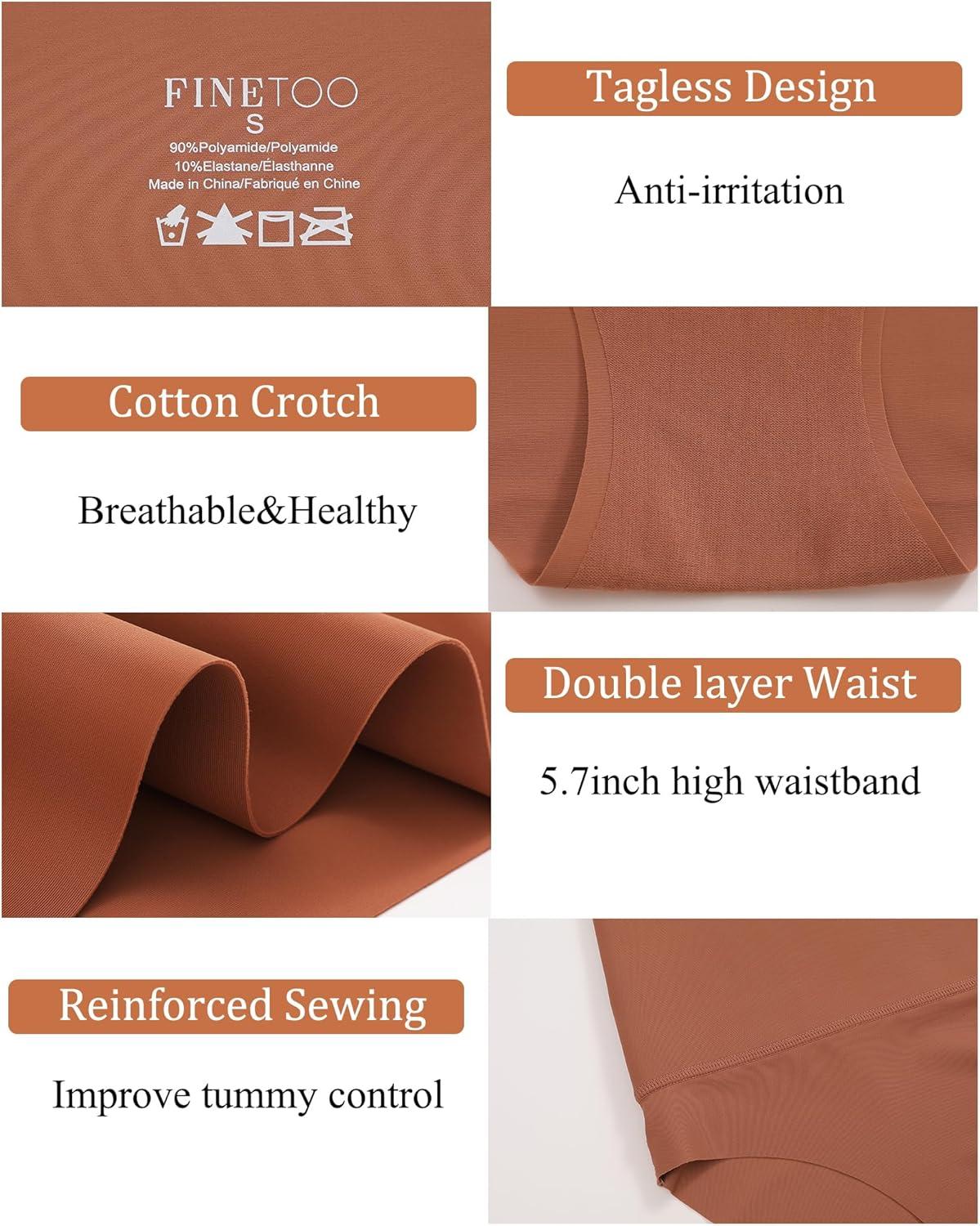 imageFINTETOO Light Tummy Control Underwear Women High Waisted Briefs Plus Size Shapewear Under Dress Ladies Panties SXXXLBlacknudebrowncoffee