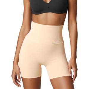 imageFINETOO HighWaisted Shapewear for Women Tummy Control Boy Shorts Seamless NoShow PantiesBeige