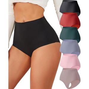 imageFINETOO Womens Underwear Seamless High Waisted Underwear for Women Silky No Show Briefs Breathable Panties for LadiesD 6pack