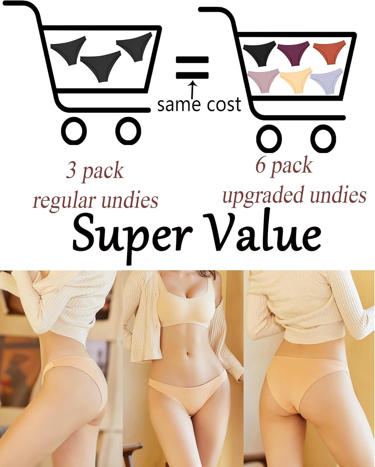 imageFINETOO 6 Pack Cotton Underwear for Women Cute Low Rise Bikini Panties High Cut Breathable Sexy Hipster Womens Cheeky SXLSet7pack