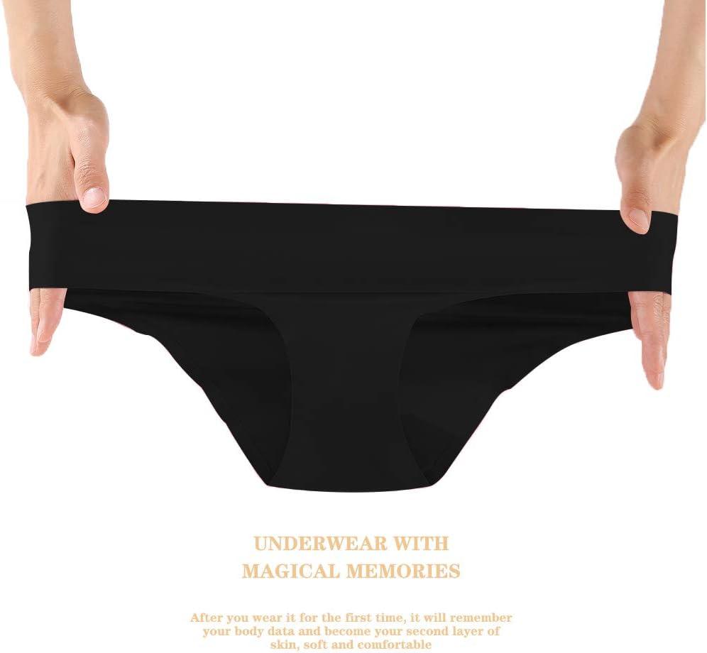 imageFINETOO 6 Pack Womens Seamless Hipster Underwear No Show Panties Invisibles Briefs Soft Stretch Bikini Underwears XSXLColor6a