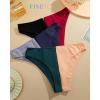 imageFINETOO 6 Pack Cotton Underwear for Women Cute Low Rise Bikini Panties High Cut Breathable Sexy Hipster Womens Cheeky SXLSet8pack