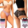 imageFINETOO Sexy Underwear for Women Lace Boyshorts Seamless Cheeky Panties for Women