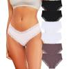 imageFINETOO Womens Underwear Cotton Bikini Underwear for Women Lace Wasit Hipster Panties Soft Breathable Briefs 6 PackV2