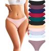 imageFINETOO 12 Pack Cotton Underwear for Women Cute Low Rise Bikini Panties High Cut Breathable Sexy Hipster Womens Cheeky SXLSet712pack