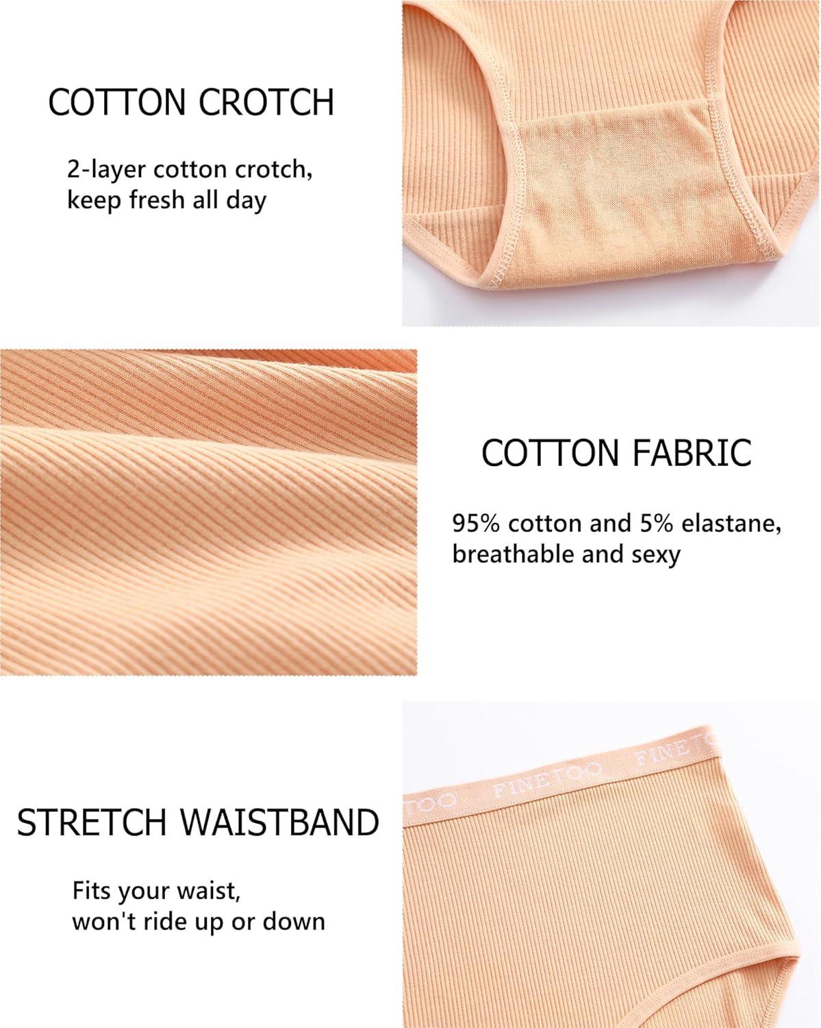 imageFINETOO 5 pack Womens Cotton Underwear Cute Panties for Women Breathable Ladies Hipster Soft BriefsColor B5