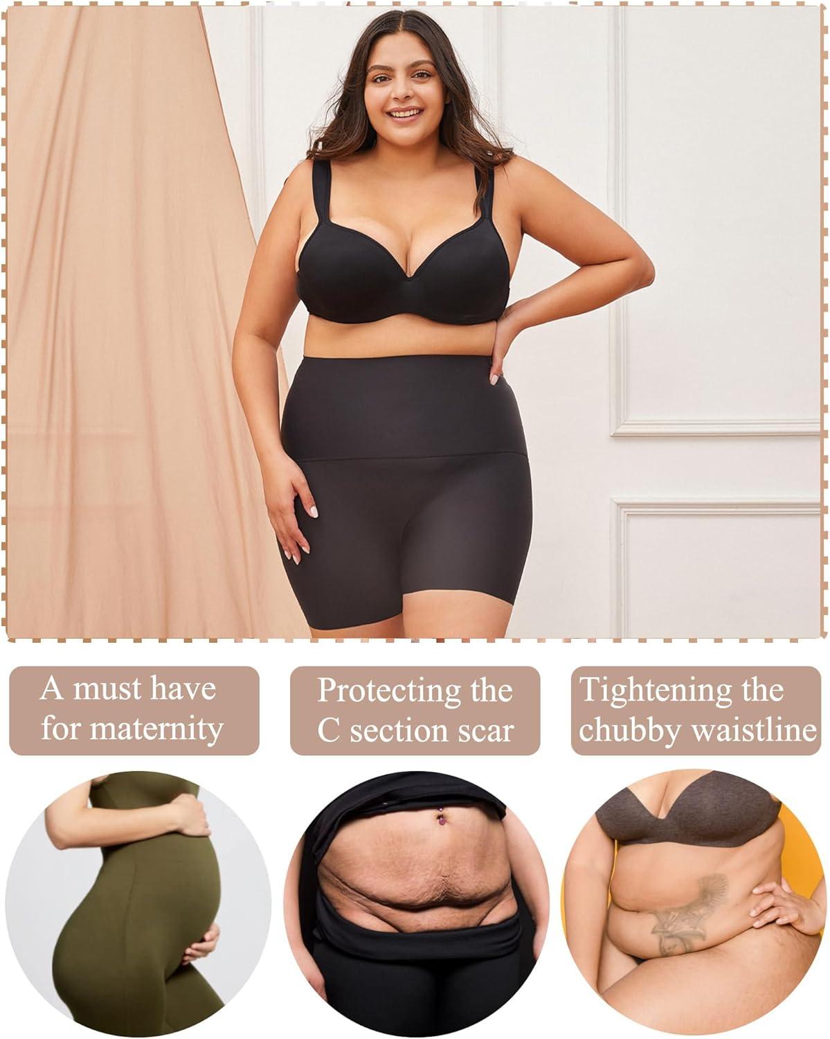 imageFINETOO High Waisted Tummy Control Underwear for Women Seamless Shapewear Panties Boy Shorts Ladies No Show Boxer BriefsColor B