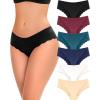 image6 pack Seamless Underwear for Women Sexy Low Rise Hipster Wave Edge No Show Bikini Panties Womens Cheeky SXLBlackredgreenbluewhitebeige