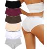 imageWomens Underwear Cotton Hipster Panties Full Coverage Stretch Bikinis Comfortable Briefs SXLBlackzinfandelwhitecocoatender Peachgrey
