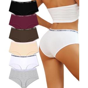 imageWomens Underwear Cotton Hipster Panties Full Coverage Stretch Bikinis Comfortable Briefs SXLBlackzinfandelwhitecocoatender Peachgrey