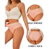 imageFINETOO Seamless Underwear for Women High Waisted Panties Scalloped Edge Sexy Cheeky Bikini No Show Briefs SXXL 5 PackColor B5