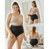 imageFINETOO Light Tummy Control Underwear Women High Waisted Briefs Plus Size Shapewear Under Dress Ladies Panties SXXXLBlack