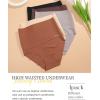 imageFINETOO Light Tummy Control Underwear Women High Waisted Briefs Plus Size Shapewear Under Dress Ladies Panties SXXXLBlacknudebrowncoffee