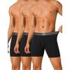 imageFINETOO Mens Underwear Boxer Briefs Soft Breathable Cotton Wide Waistband Men Underwear 3 PackAblack3 Pack