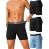 imageFINETOO Mens Underwear Boxer Briefs Soft Breathable Cotton Wide Waistband Men Underwear 3 PackEmulticolor3 Pack