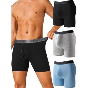 imageFINETOO Mens Underwear Boxer Briefs Soft Breathable Cotton Wide Waistband Men Underwear 3 PackDmulticolor3 Pack