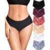 image:imageFINETOO Seamless Underwear for Women MidRise No Show Panties Fully Coverage Breathable Soft Briefs 6 PackA