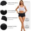 image:imageFINETOO Womens Cotton Boy Shorts Underwear Full Coverage Soft Boxer Briefs High Waisted Panties for Lady Girls 6 PackBlack