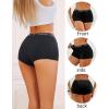 image:imageFINETOO Womens Cotton Boy Shorts Underwear Full Coverage Soft Boxer Briefs High Waisted Panties for Lady Girls 6 PackBlack